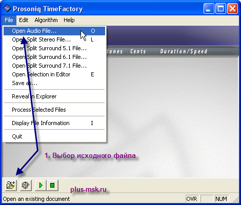 Изменение тональности при помощи Prosoniq TimeFactory 2